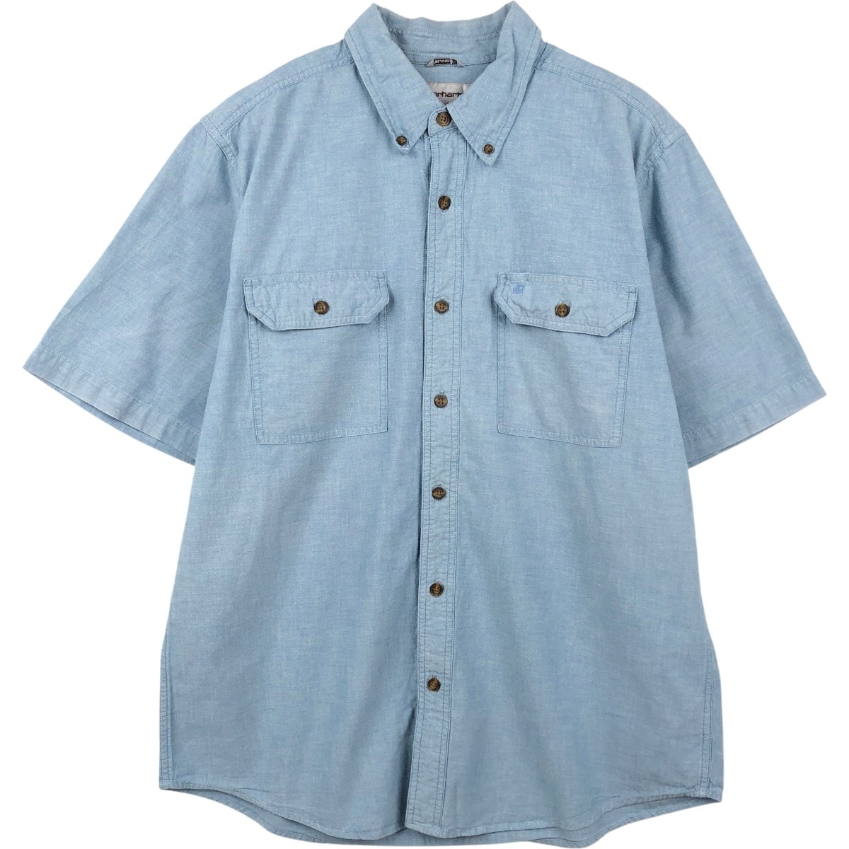 古着 カーハート Carhartt 半袖 シャンブレーシャツ メンズL相当/eaa665174