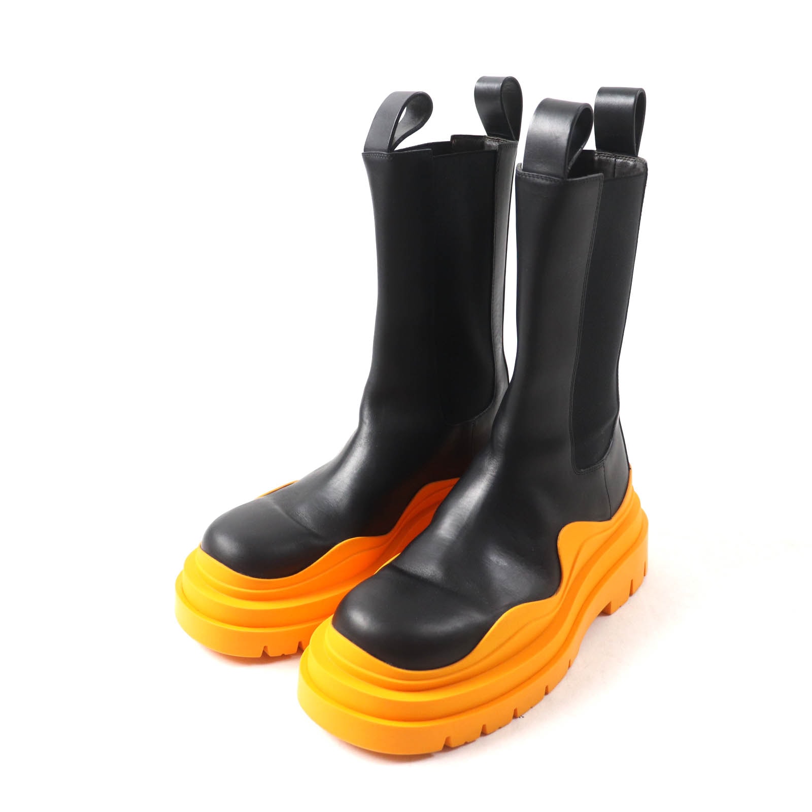 美品 ボッテガヴェネタ
ブーツ ブラック オレンジ レディース 37.5