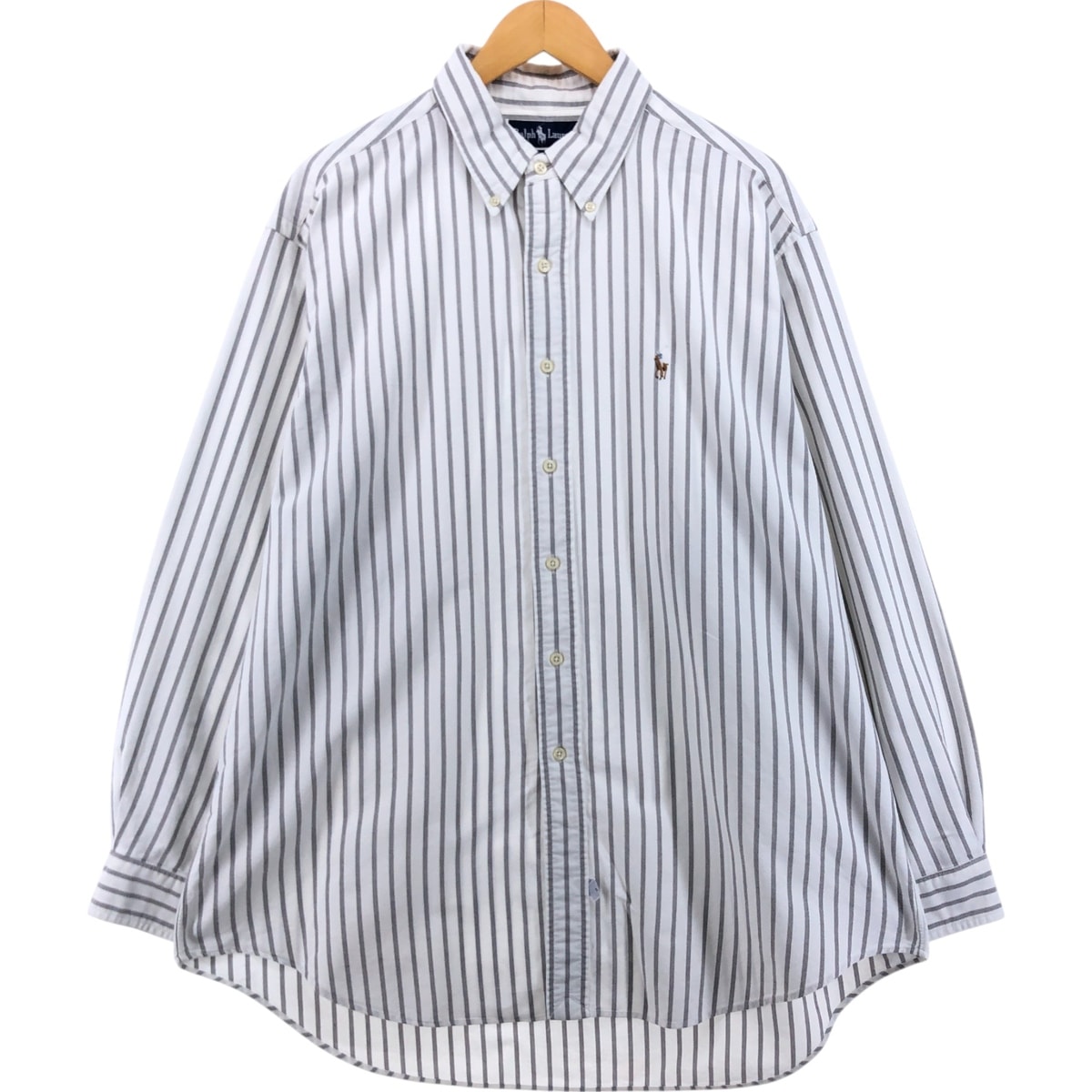 古着 ラルフローレン Ralph Lauren YARMOUTH 長袖 ボタンダウンストライプシャツ メンズXL相当/eaa473758