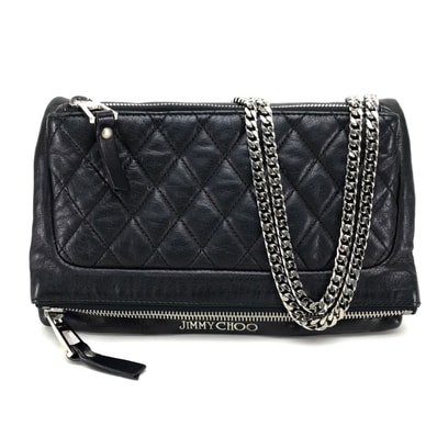 ジミーチュウ JIMMY CHOO メンズ レディース キルティング 肩掛け 斜め掛け チェーンショルダー ショルダーバッグ レザー ブラック ブラック