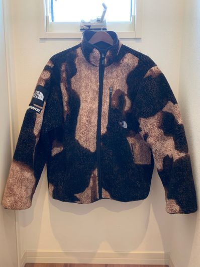 Supreme x The North Face Bleached Denim Print Fleece Jacket "Black"