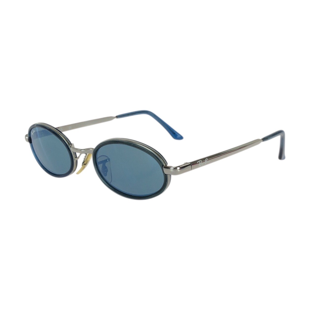 美品 Ray-Ban レイバン ブルー シルバー金具 プラスチック メタル/ サングラス 男女兼用 オーバル 603461 【中古】
