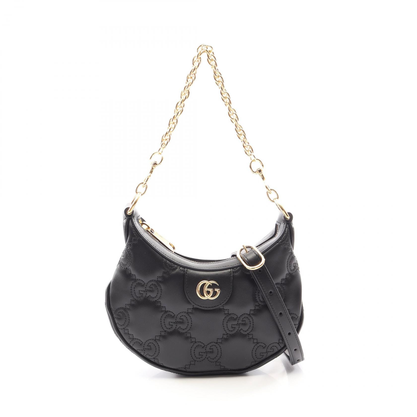 グッチ GUCCI GGマトラッセ 2WAY ハンドバッグ バッグ レザー レディース ブラック系 739736 【中古】