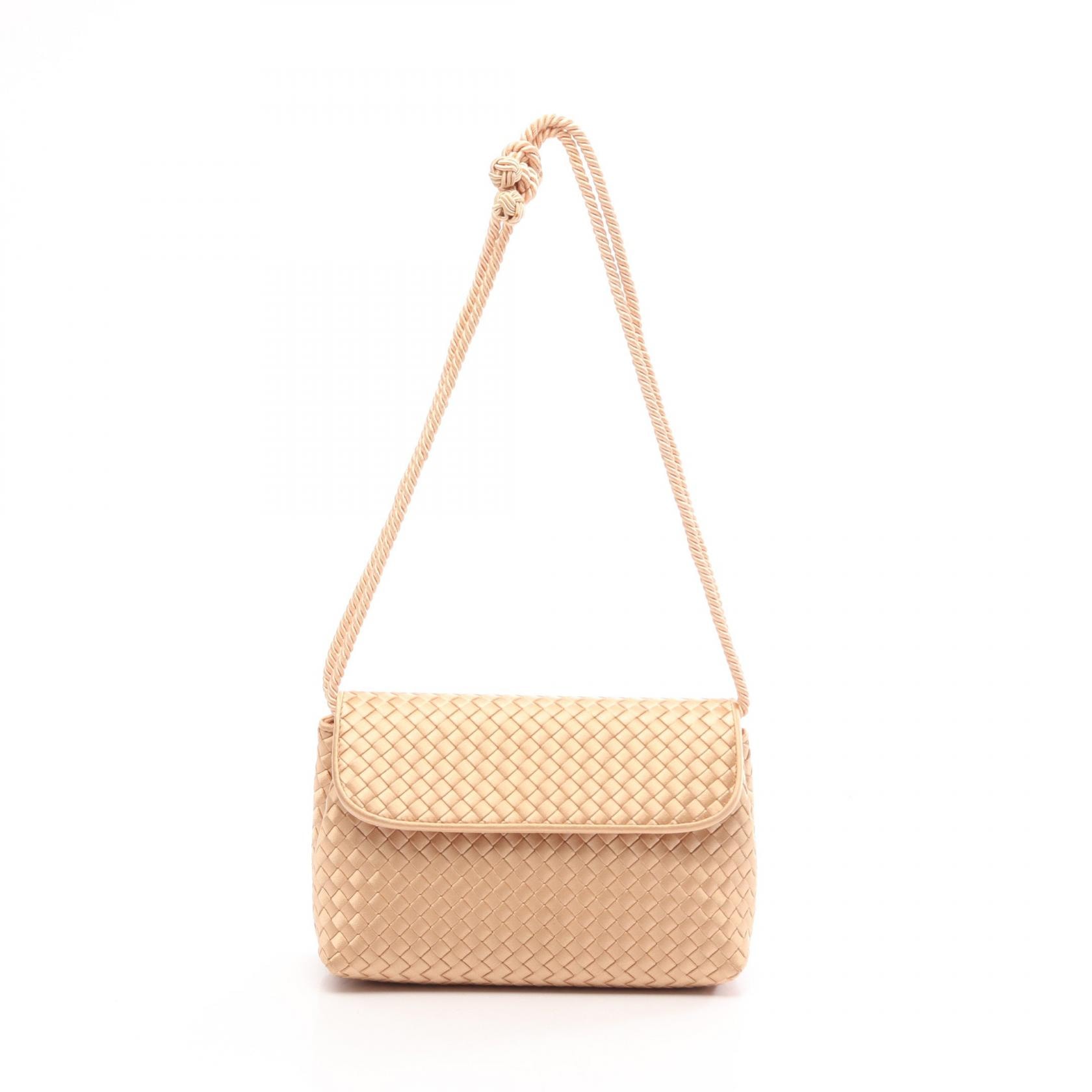 ボッテガヴェネタ BOTTEGA VENETA イントレチャート ショルダーバッグ バッグ ファブリック レディース ゴールド系 【中古】