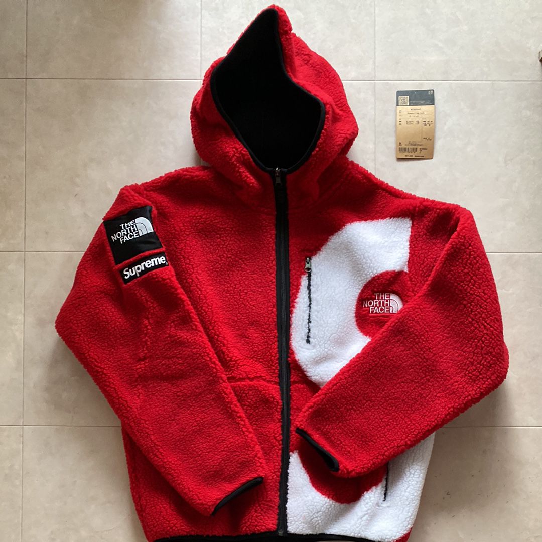 Supreme x The North Face S Logo Hooded Fleece Jacket "Red"