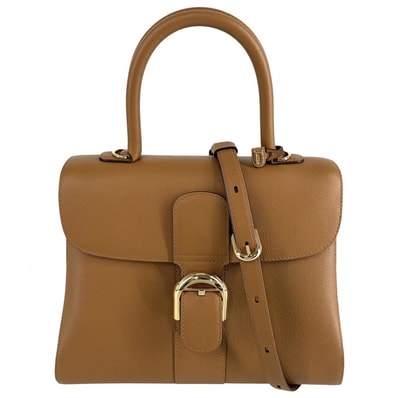 DELVAUX デルヴォー 2WAY デルヴォー ブリヨンMM ハンドバッグ ショルダーバッグ DELVAUX レザー ブラウン 茶 ゴールド金具 レディース 美品【中古品】