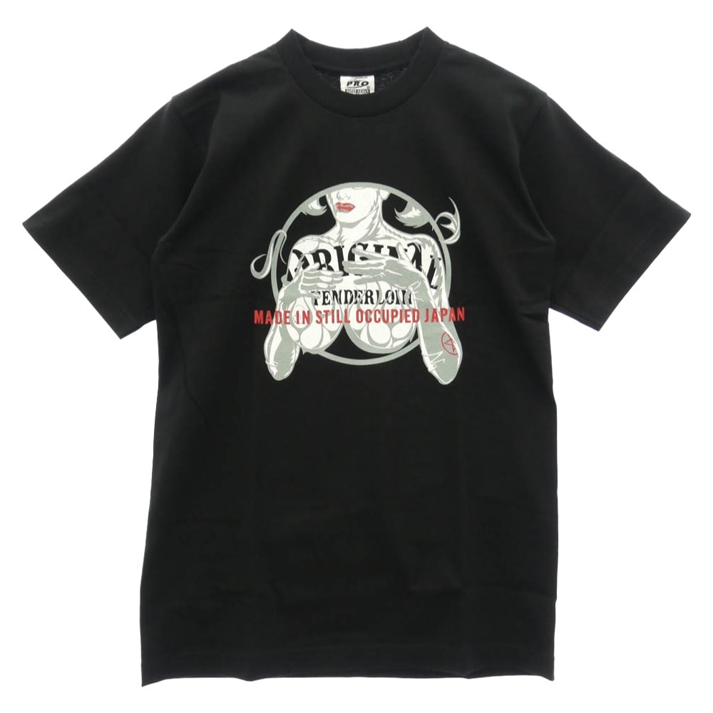 TENDERLOIN テンダーロイン x PRO CLUB プロクラブ TEE PC プリント 半袖 Tシャツ ブラック系 M【極上美品】【中古】