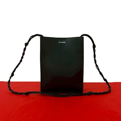 JIL SANDER ジルサンダー タングル スモール レザー ショルダーバッグ ブラック
56897