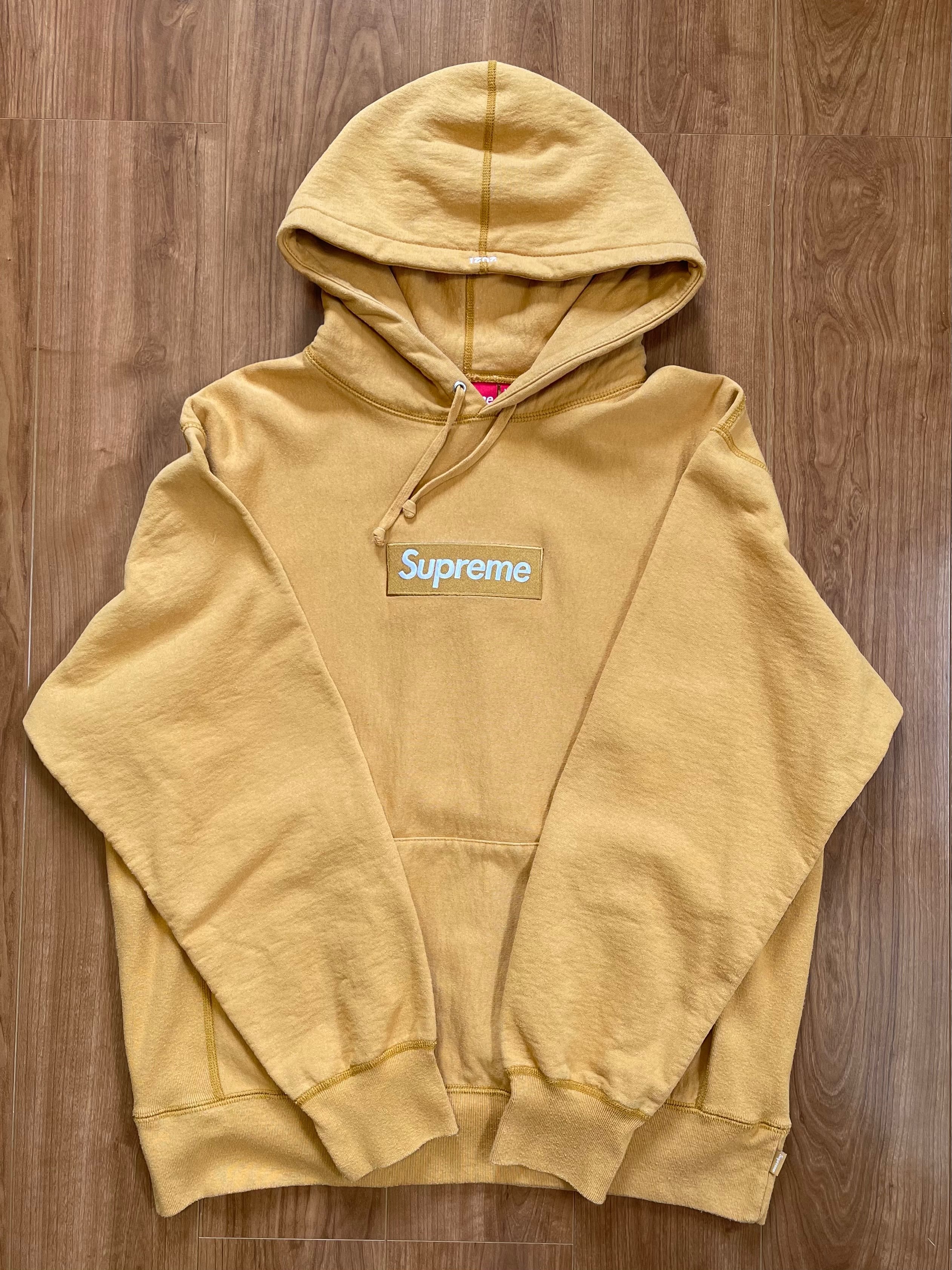 Supreme Box Logo Hooded Sweatshirt "Light Mustard" (21FW)