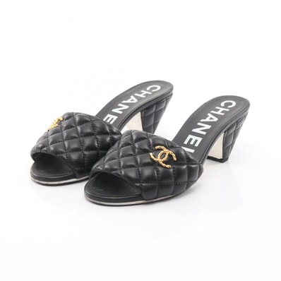 シャネル CHANEL マトラッセ ココマーク サンダル 靴 レザー レディース ブラック系 G38820 【中古】