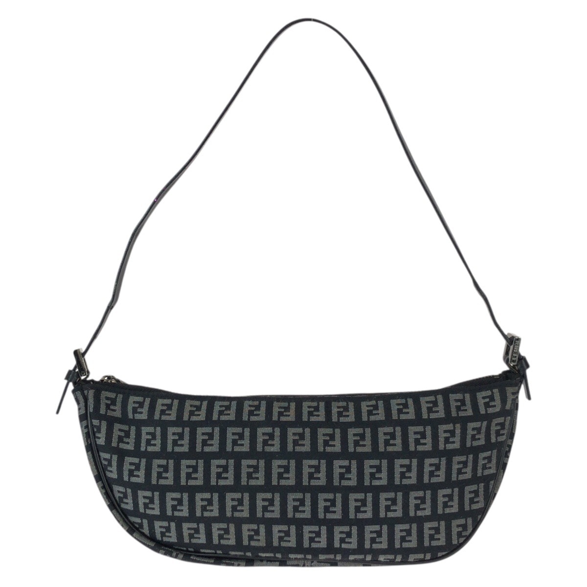 FENDI フェンディ ズッカ ブラック 黒 ガンメタ金具 キャンバス レザー/ ハンドバッグ ショルダーバッグ アクセサリーポーチ 600769 【中古】