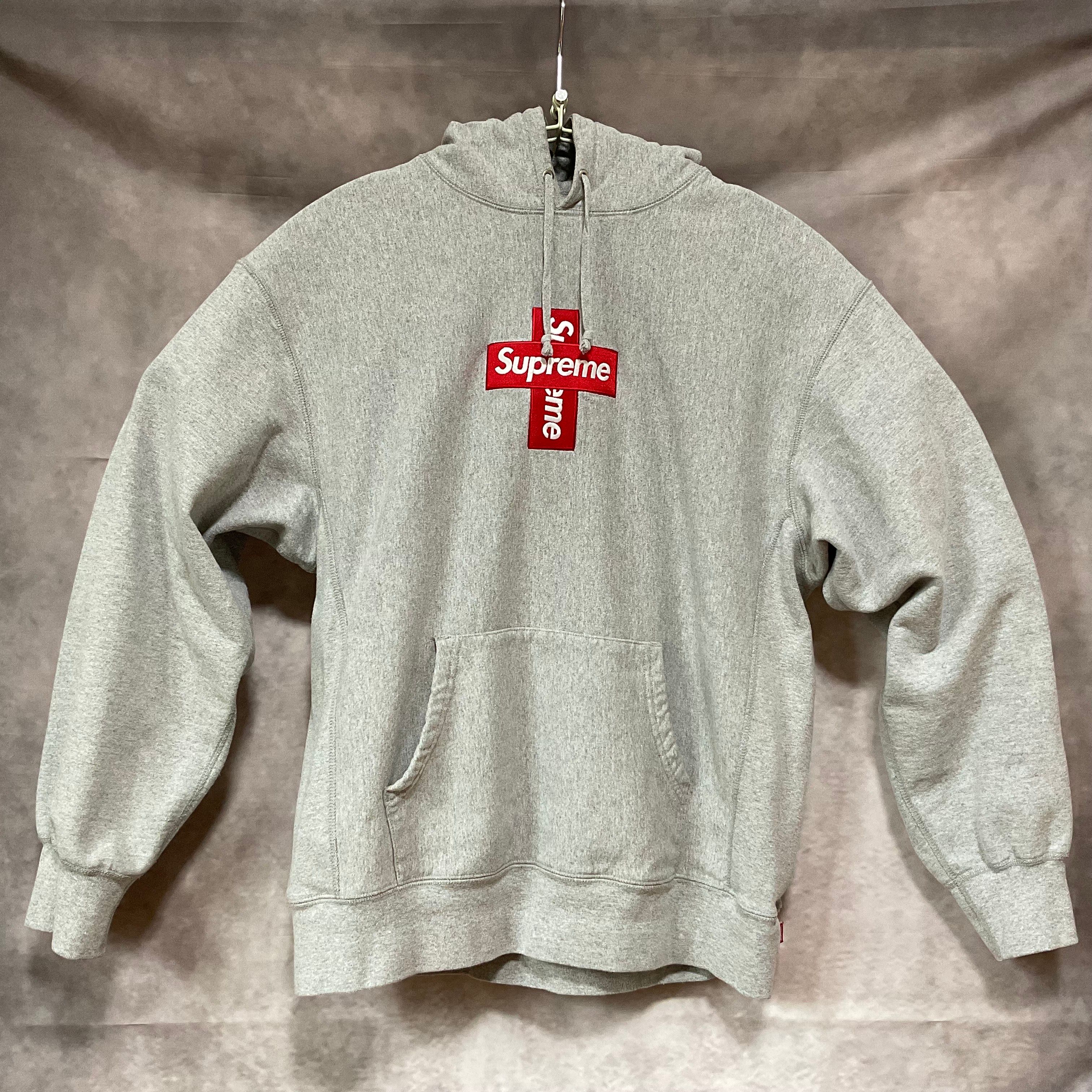 Supreme Cross Box Logo Hooded Sweatshirt "Grey"