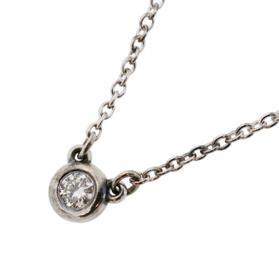 【6jdb0415-20-k】ティファニー ネックレス バイザヤード 1PD シルバー925 ダイヤモンド【中古】レディース