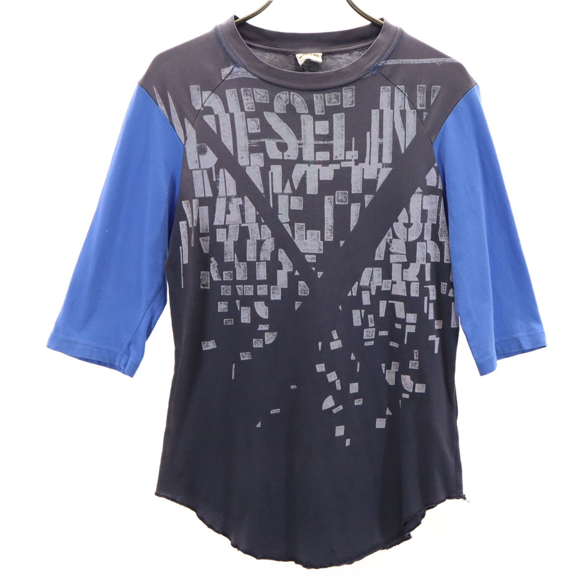 DIESEL ディーゼル 5分袖 Tシャツ S チャコールグレー