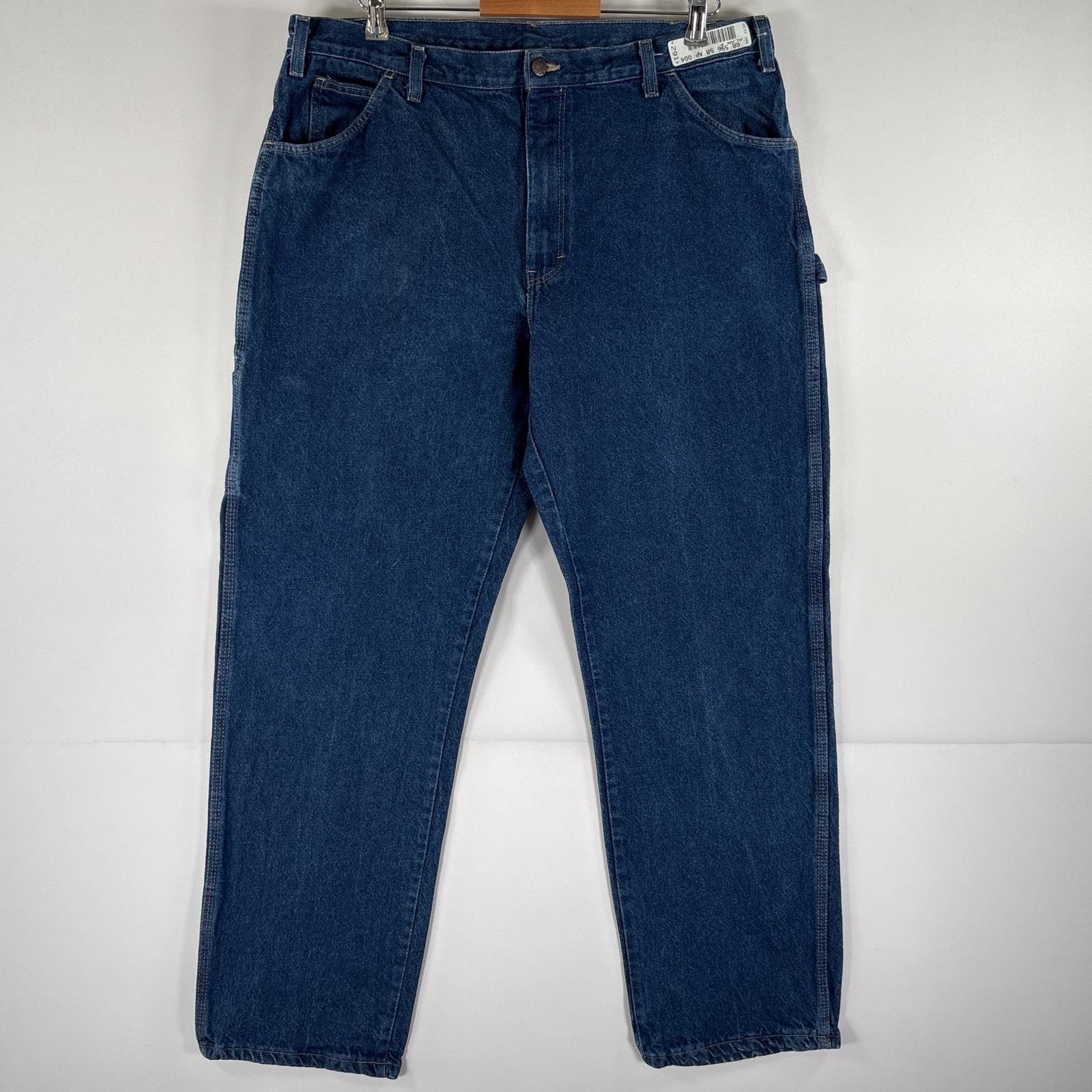 古着 ディッキーズ Dickies ワークパンツ デニム ペインターパンツ ストレート 大きいサイズ w38 L34 ブルー メンズ