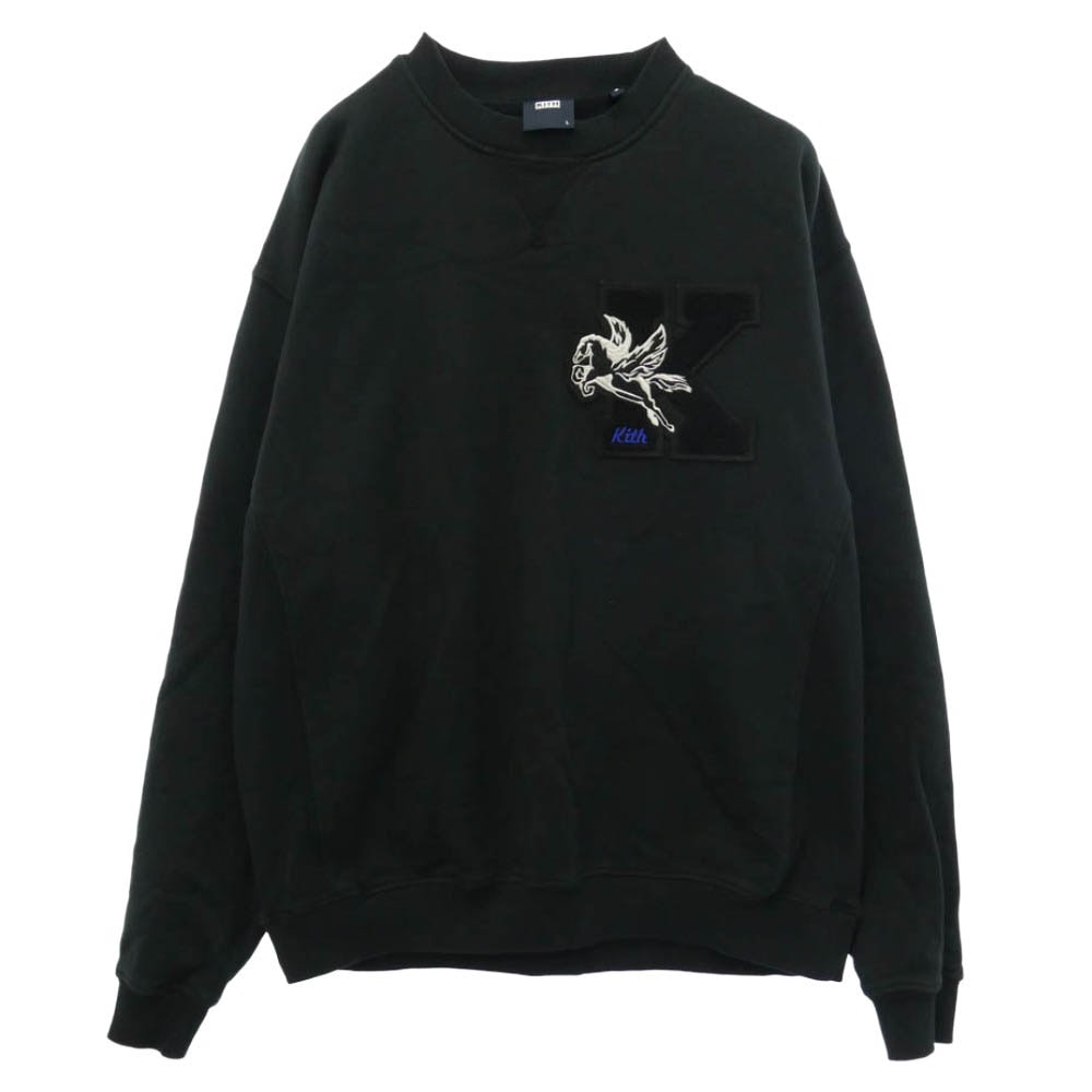 KITH キス 22SS KHM030311 Vintage Crewneck Shadow ヴィンテージ クルーネック シャドウ ロゴ ワッペン プルオーバー スウェット トレーナー ブラック系 L【中古】