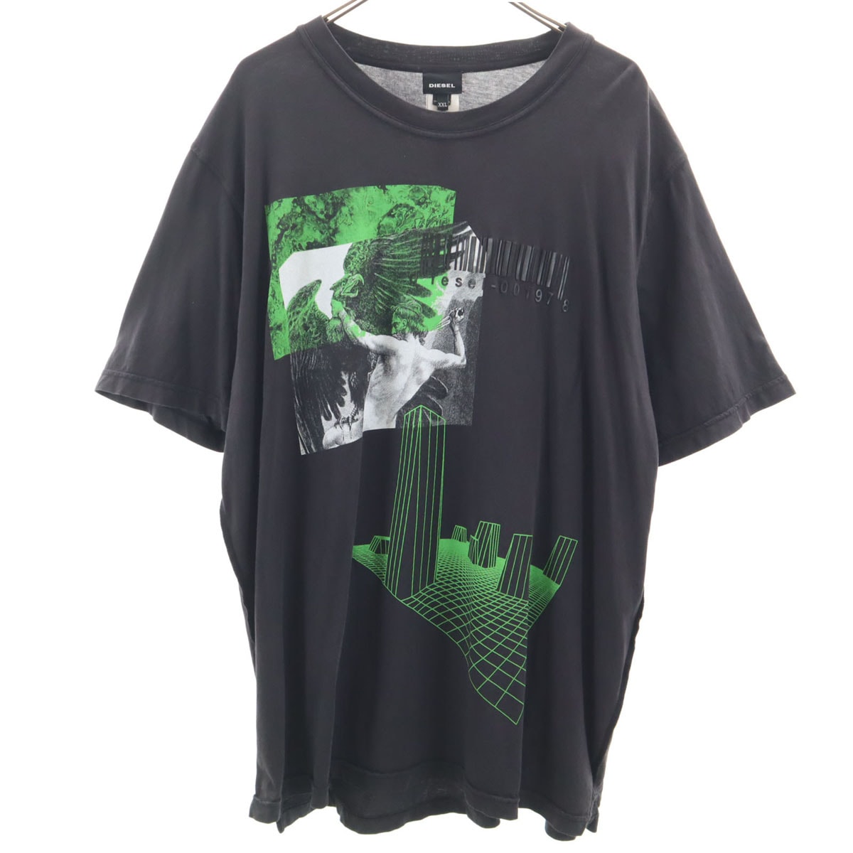 DIESEL ディーゼル 半袖 Tシャツ XXL ブラック ビッグサイズ