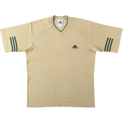 古着 90年代 アディダス adidas Vネック ワンポイントロゴTシャツ メンズM相当 ヴィンテージ/eaa637570