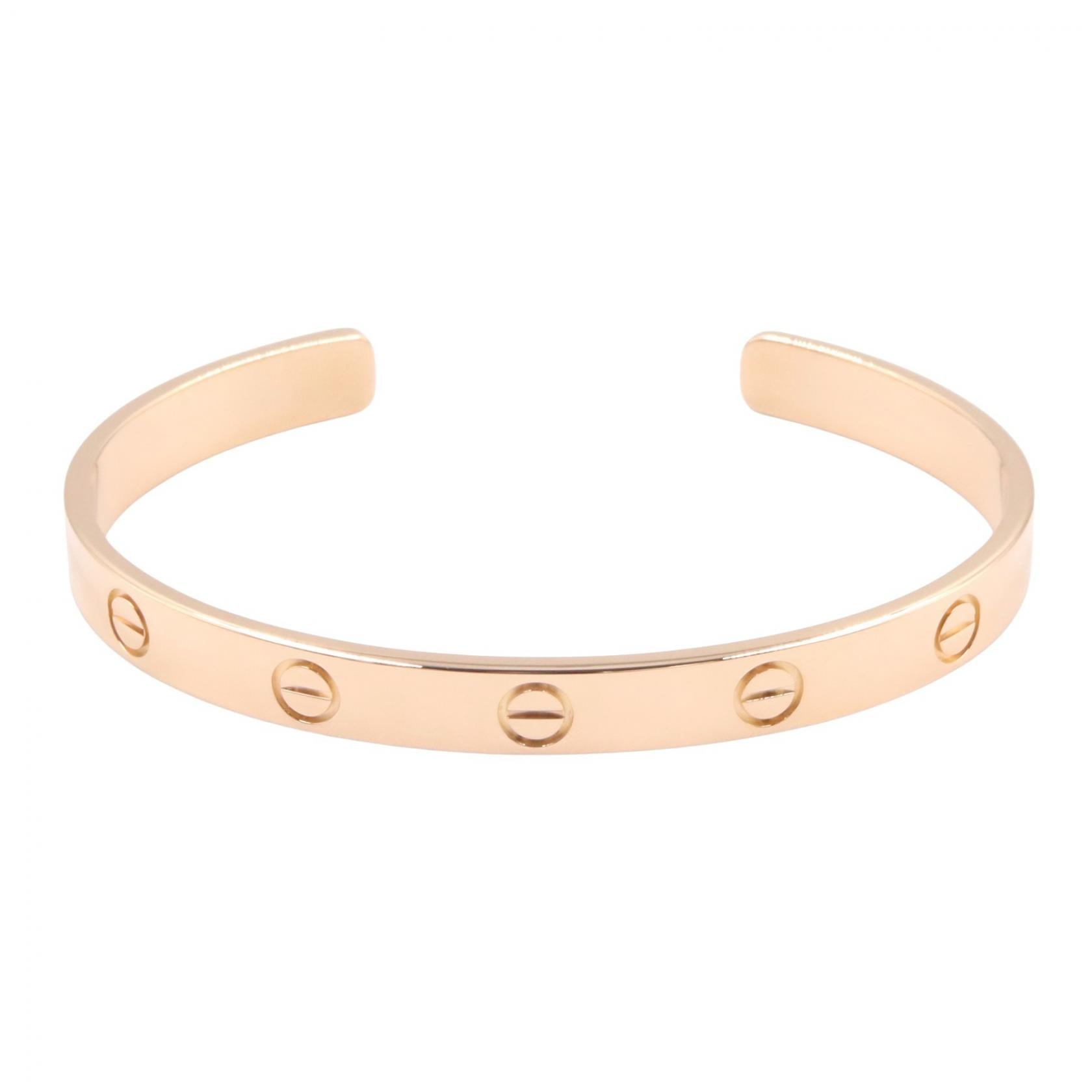 カルティエ CARTIER オープン ラブブレスレット ブレスレット アクセサリー K18PG(ピンクゴールド) レディース ゴールド系 【中古】