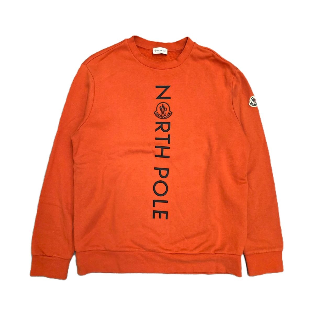 【再値引き】MONCLER モンクレール 裏起毛 FELPA GIROCOLLO  ラバーロゴ トレーナー スウェット I20918G00028 M コットン オレンジ  メンズ【中古】