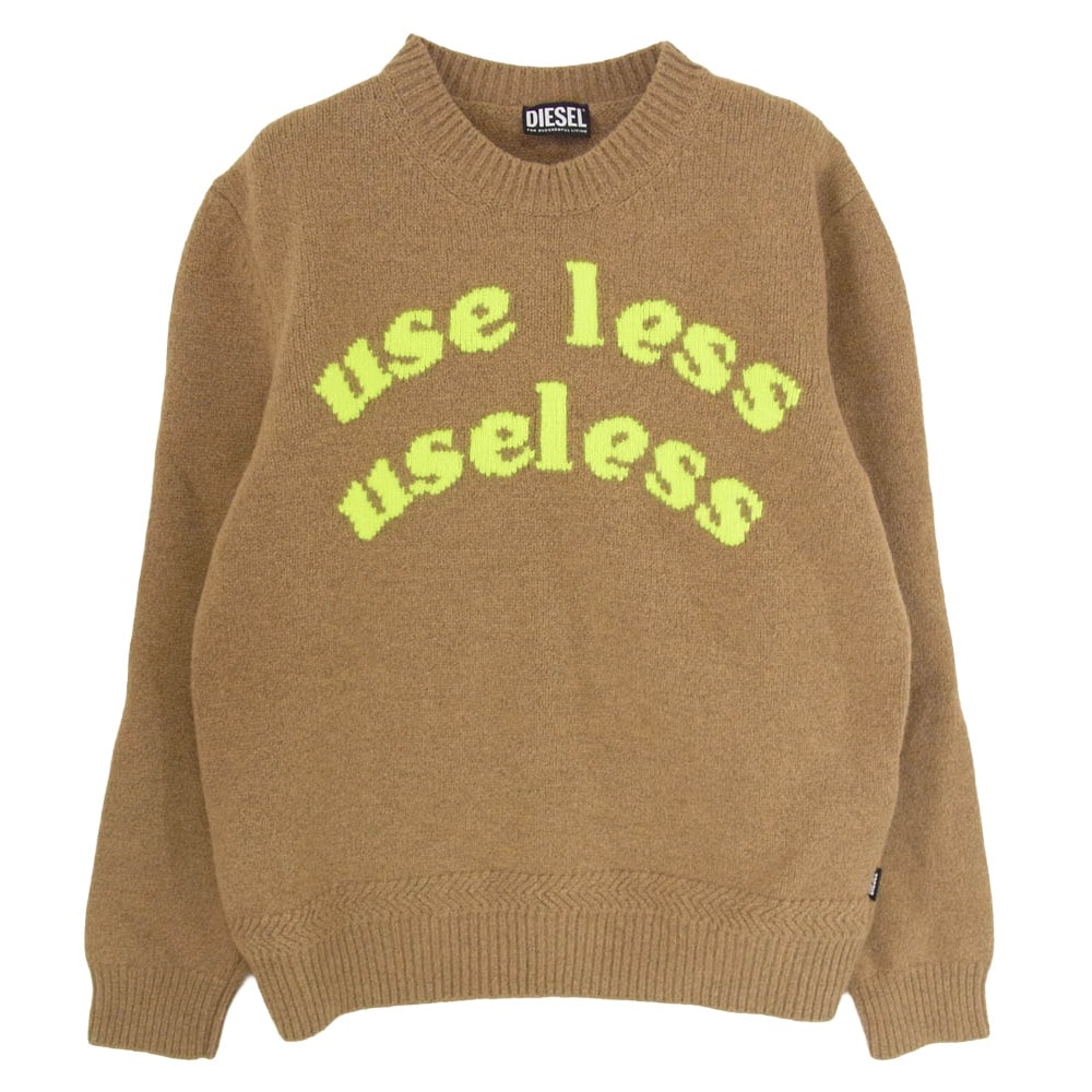DIESEL ディーゼル ニット 21AW 0BFAK K-FLINT useless クルーネック ニットセーター ブラウン系 L【中古】