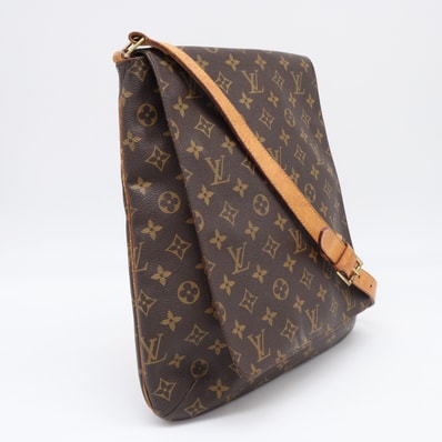 LOUIS VUITTON ルイ・ヴィトン モノグラム ミュゼット M51256 ショルダーバッグ ブラウン ベージュ コーティングキャンバス レザー レディース