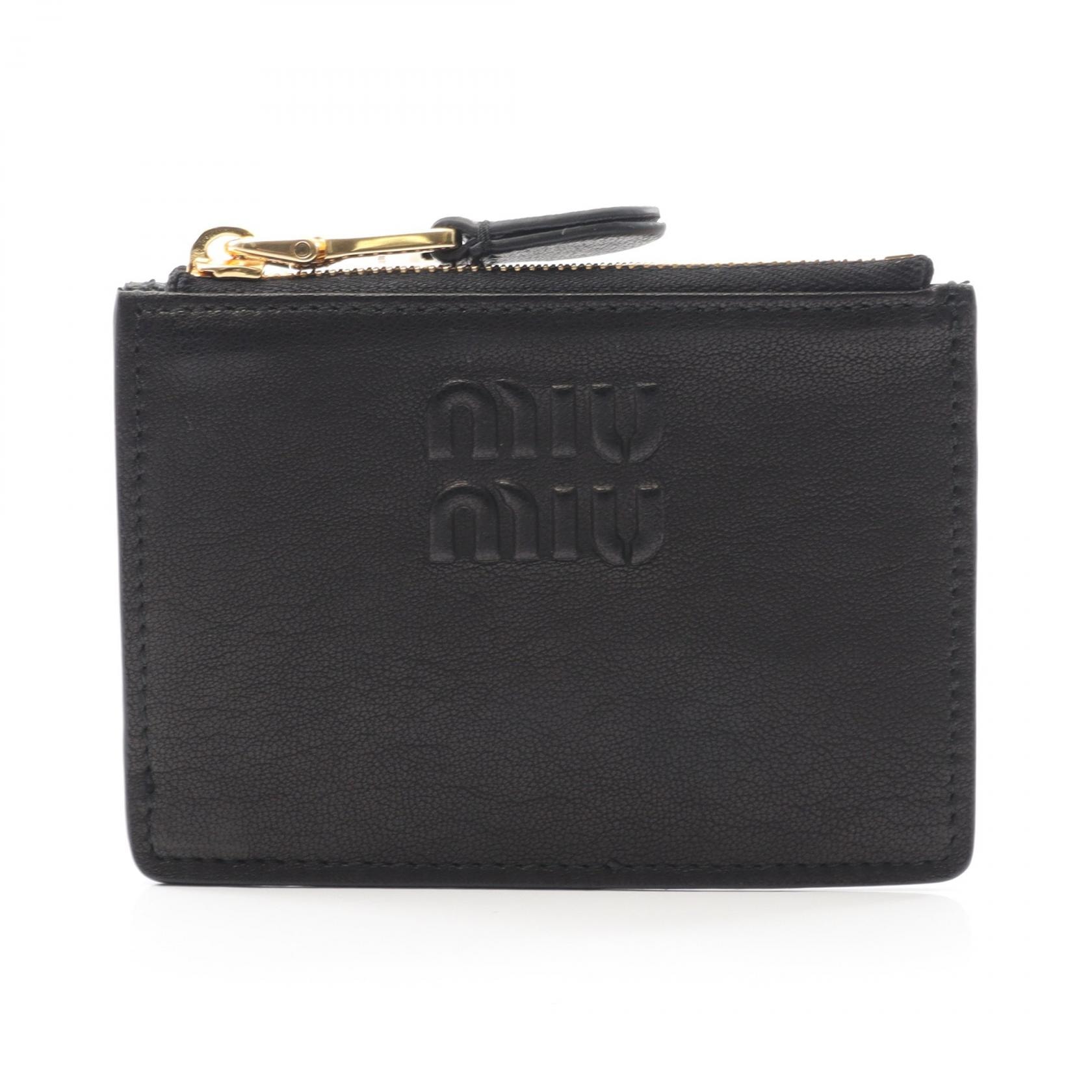 ミュウ ミュウ Miu Miu NAPPA AVIATOR コインケース 財布 レザー レディース ブラック系 5MC93MAEFXF0002 【新品】