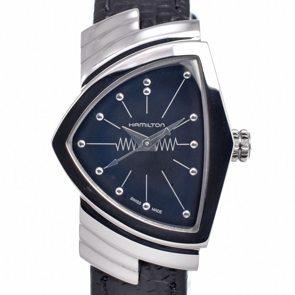 ハミルトン HAMILTON H242112 ベンチュラ ブラック クォーツ レディース 美品 箱・保証書付き 腕時計 K#150709