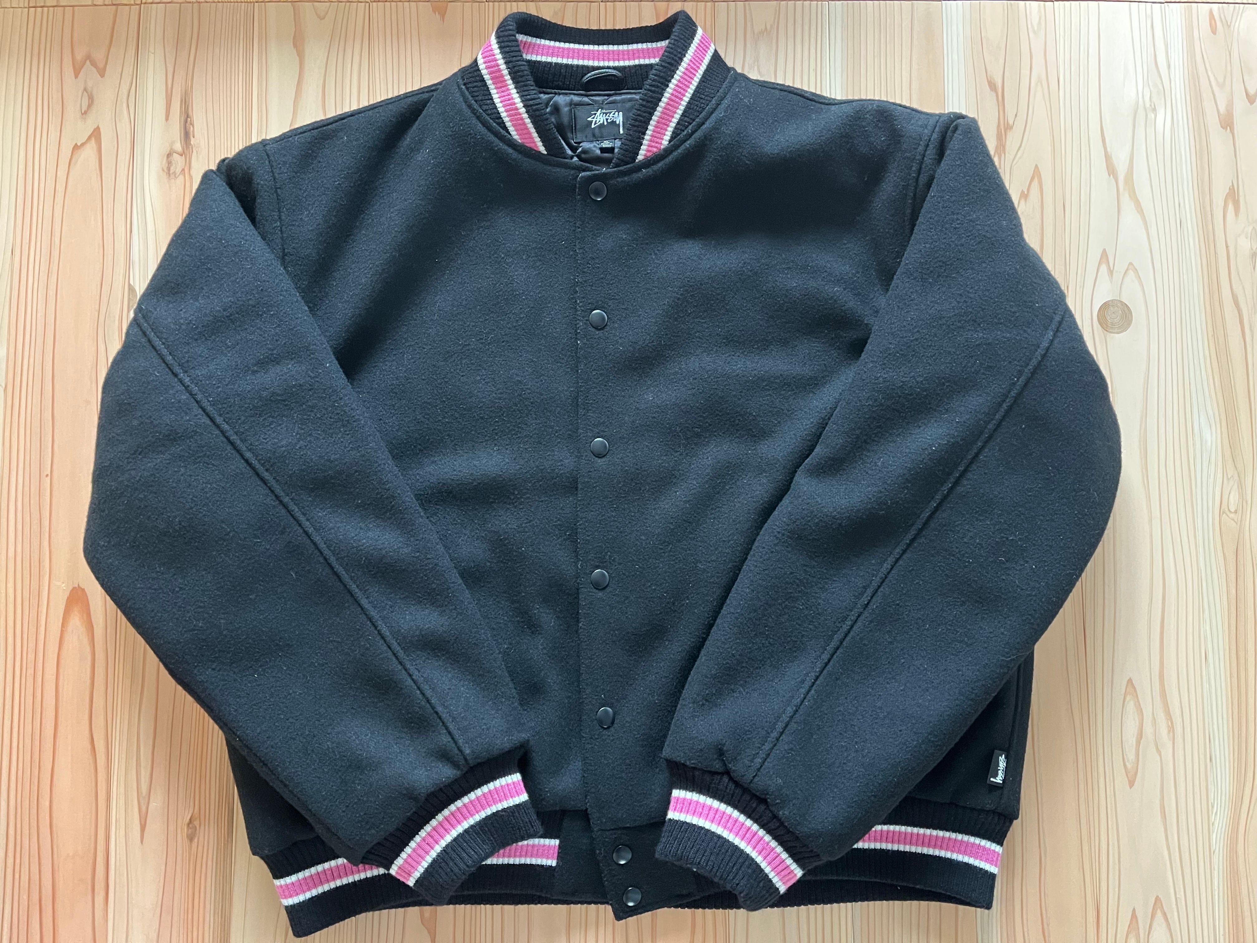 Stussy S Talk Melton Varsity Jacket "Black "