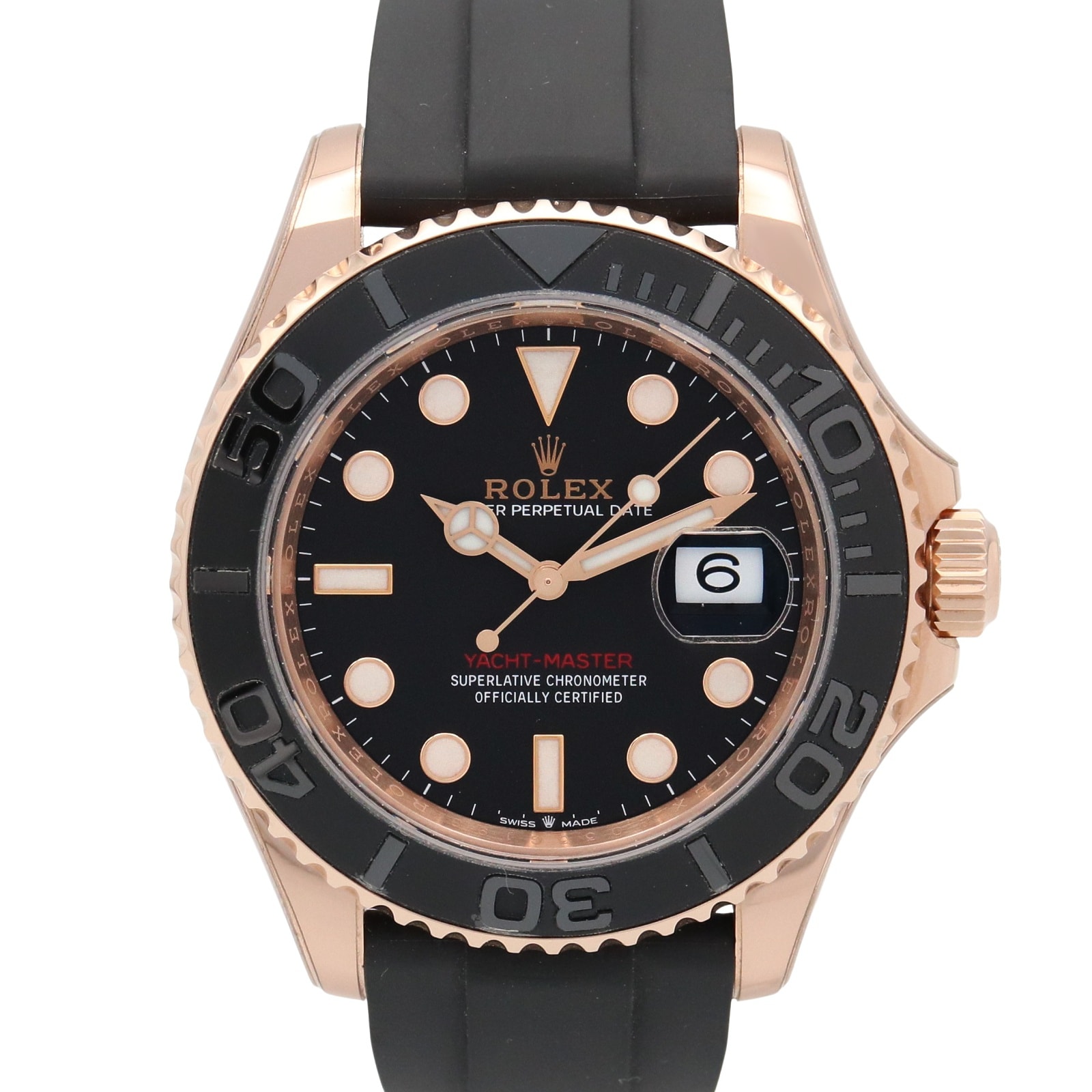 ロレックス ROLEX ヨットマスター 40 腕時計 時計 K18PG(ピンクゴールド) ラバーベルト メンズ ブラック系 126655 【中古】