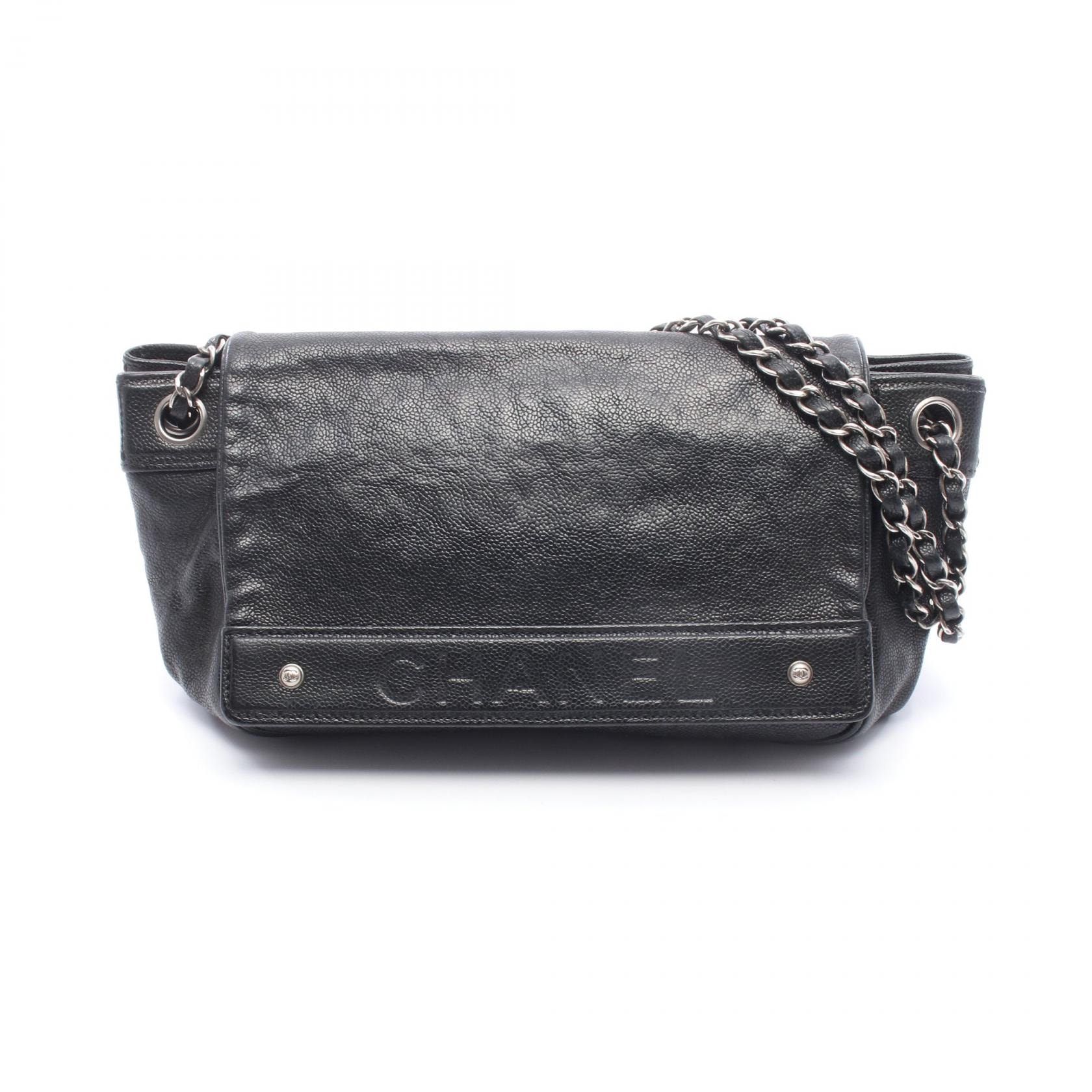 シャネル CHANEL ロゴ ショルダーバッグ バッグ キャビアスキン(グレインドカーフ) レディース ブラック系 【中古】