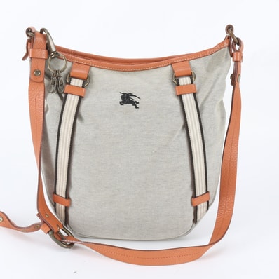 ■美品 バーバリー ショルダーバッグ レザー×キャンバス