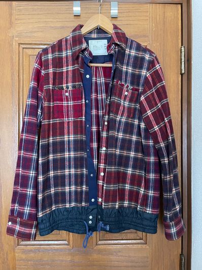 sacai ネルシャツ