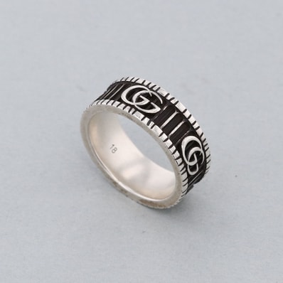 GUCCI グッチ ダブルG シルバーリング Ag925 指輪 551899 約17号 シルバー925 メンズ【中古】