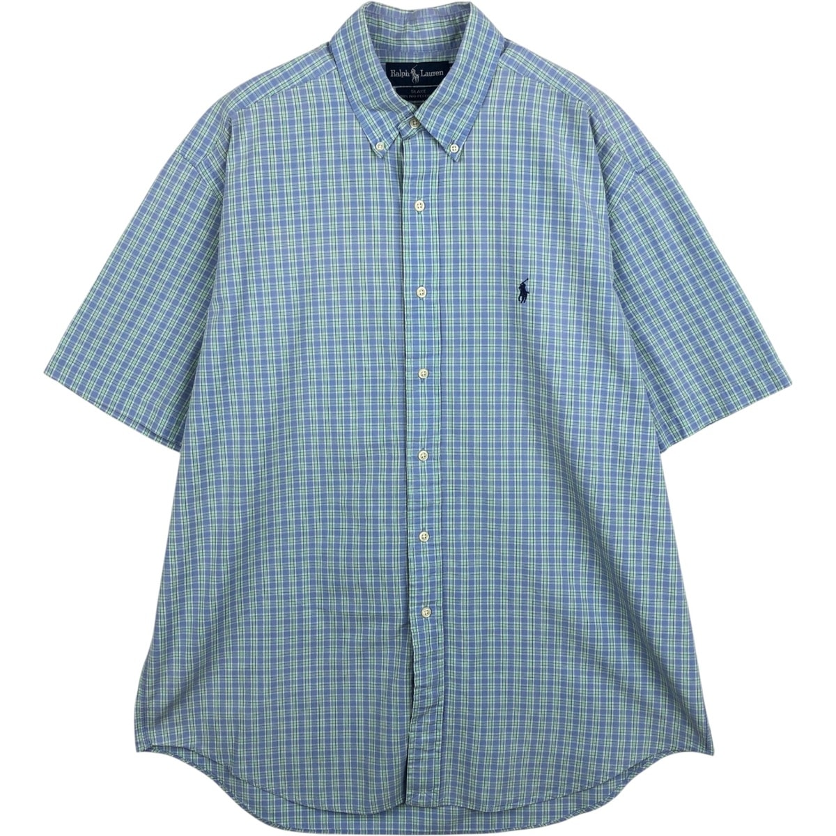 古着 ラルフローレン Ralph Lauren BLAKE 半袖 ボタンダウン チェックシャツ メンズL相当/eaa640911