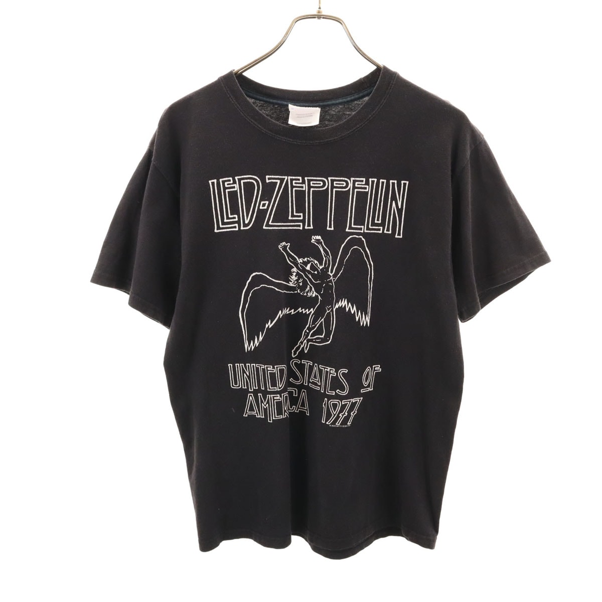 Hanes ヘインズ 00s LED ZEPPELIN 半袖 Tシャツ M ブラック レッド・ツェッペリン バンT