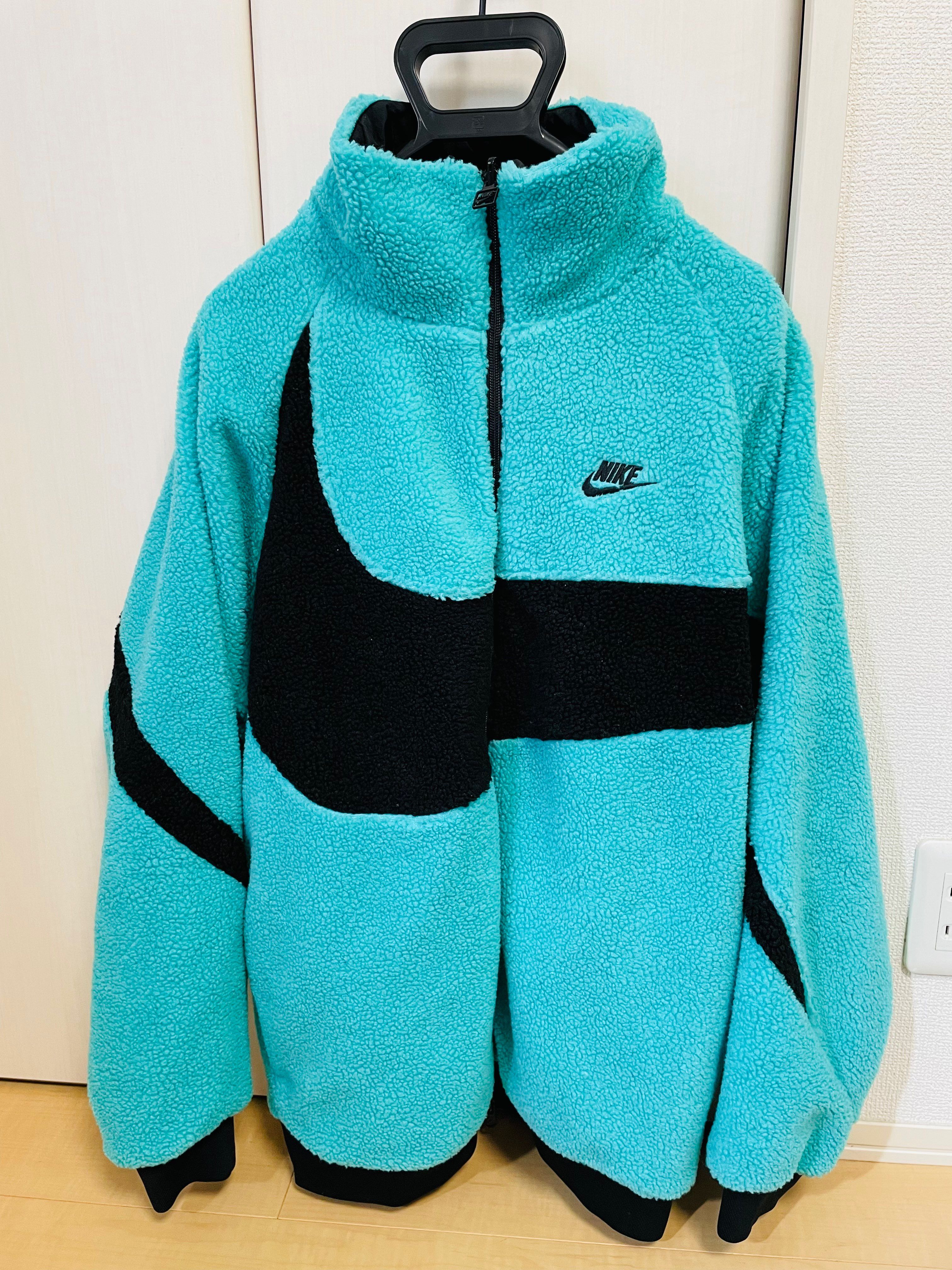 Nike Full Zip Big Swoosh Boa Jacket "Hyper Jade/Black"