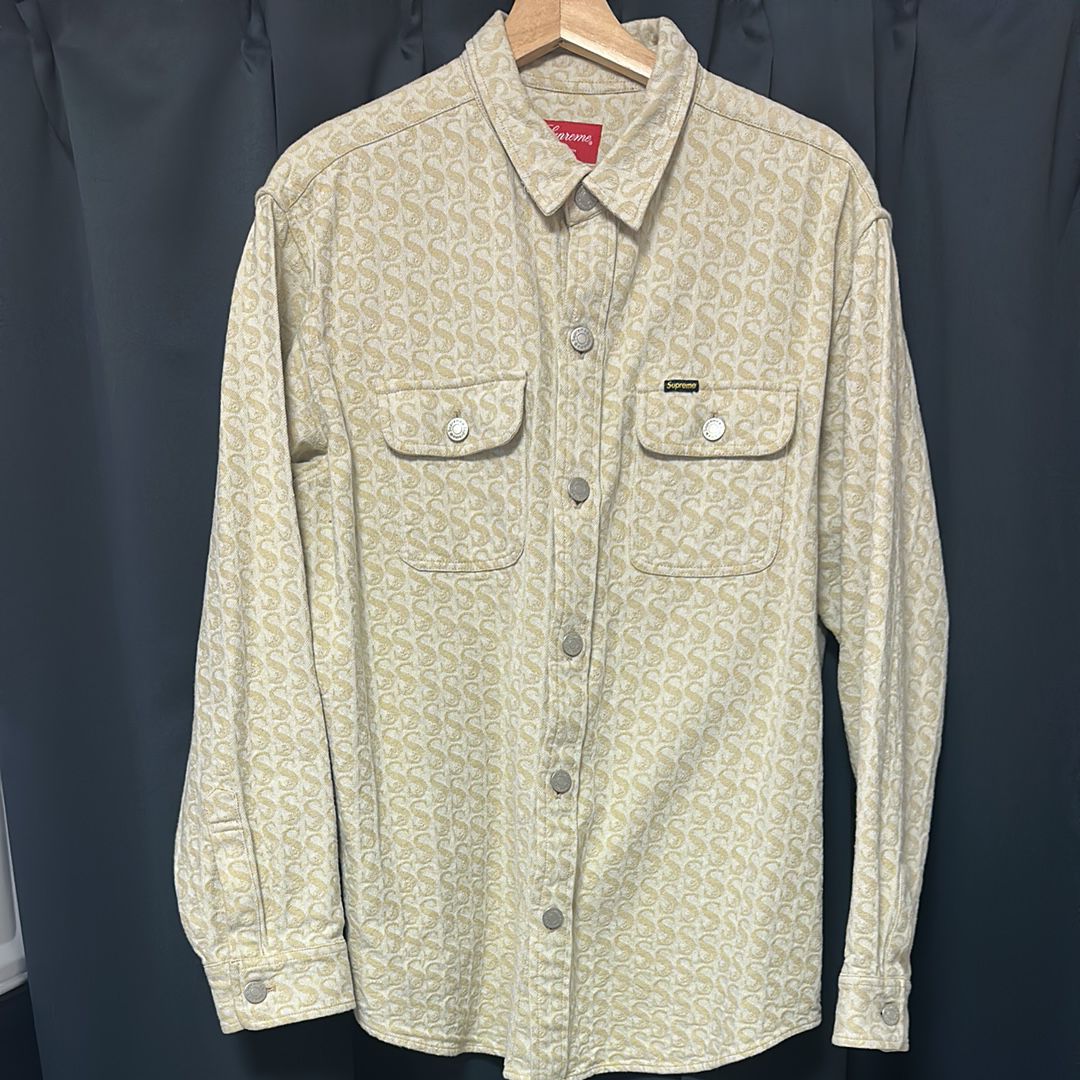 Supreme Monogram Denim Shirt "Tan"