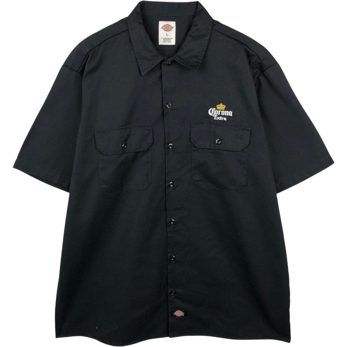 古着 ディッキーズ Dickies Corona Extra コロナエキストラ 半袖 ワークシャツ ボックスシャツ メンズL相当/eaa668057