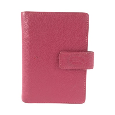 Longchamp ロンシャン ピンク ゴールド金具 レザー 手帳カバー 600515 【中古】