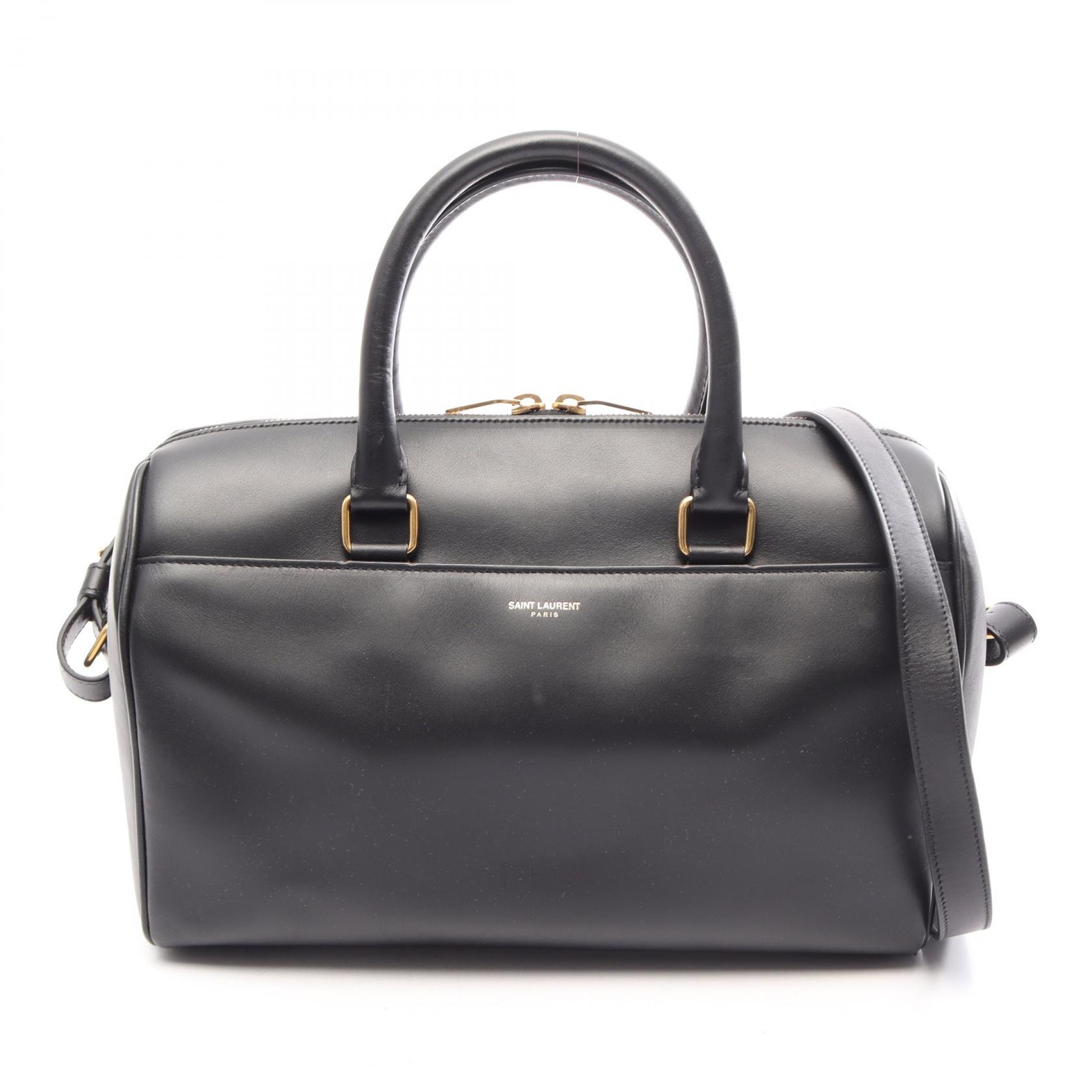 サンローランパリ SAINT LAURENT PARIS クラシック ダッフル6 2WAY ハンドバッグ バッグ レザー レディース ブラック系 【中古】