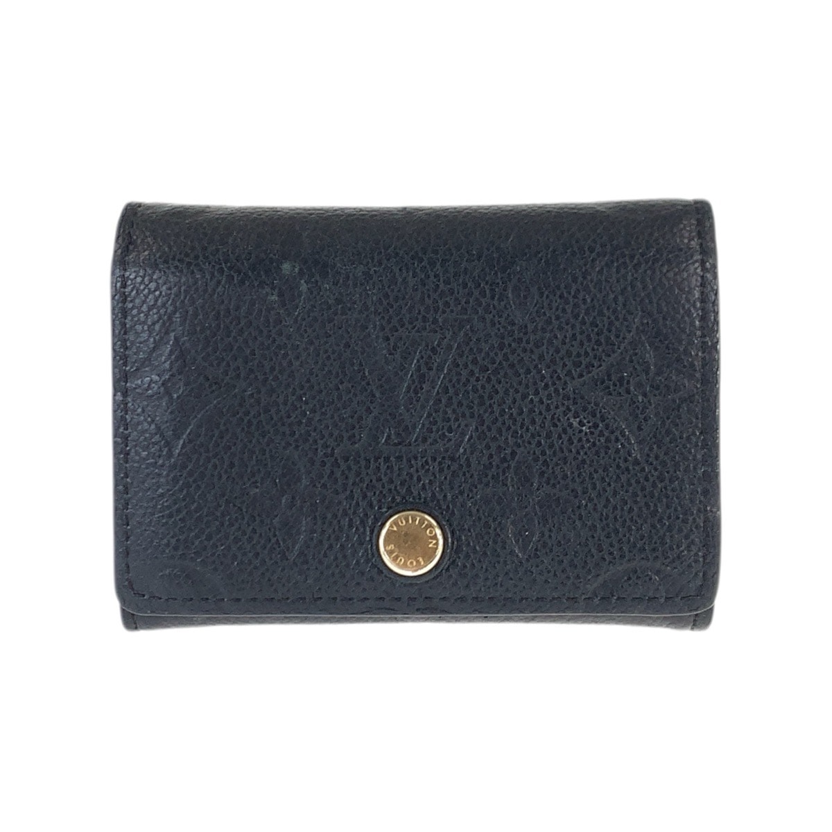 美品 LOUIS VUITTON ルイヴィトン モノグラム アンプラント アンヴェロップ カルト ドゥ ヴィジット ブラック 黒 ゴールド金具 レザー カードケース 名刺入れ 男女兼用 600499 【中古】