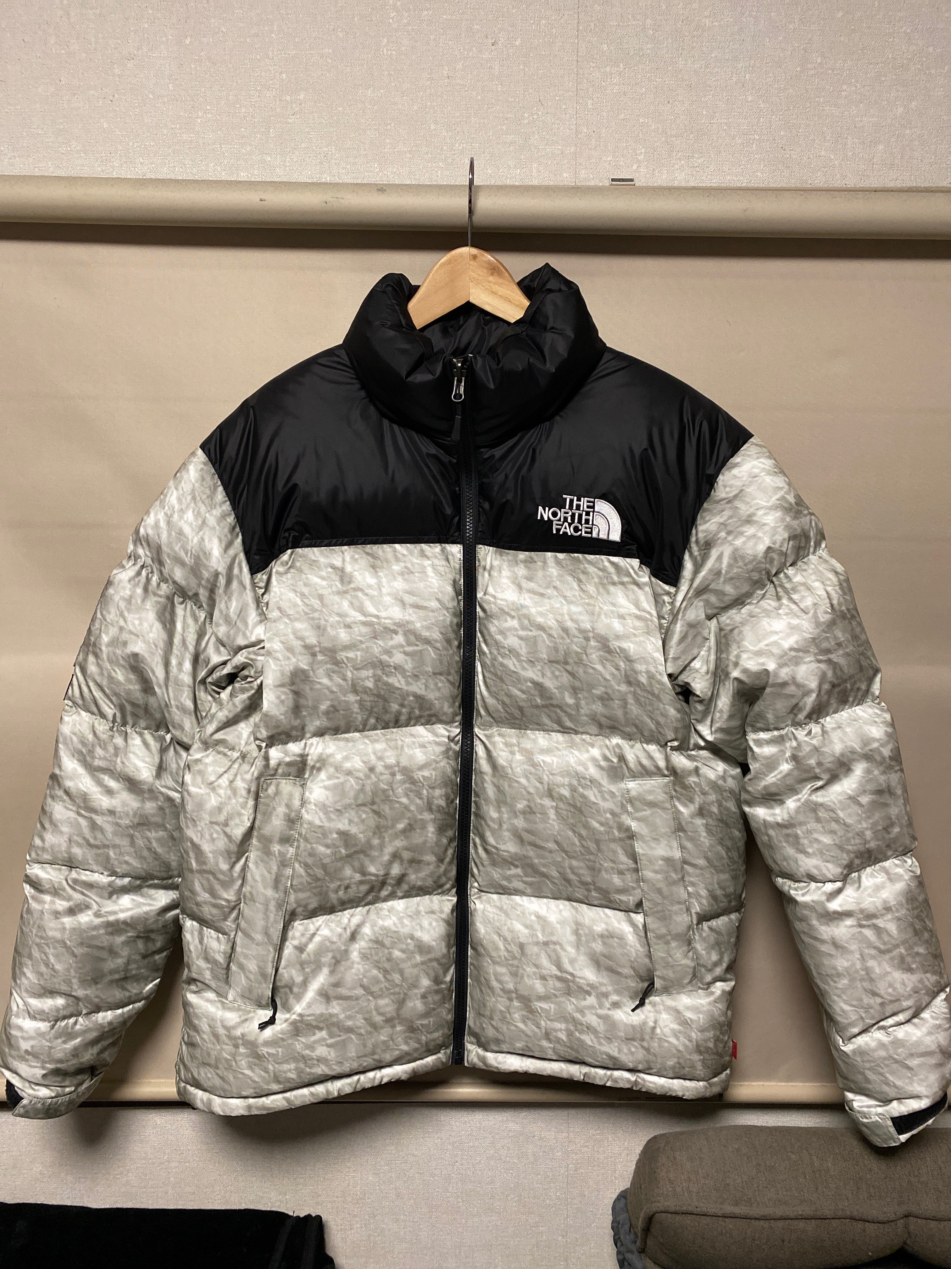 Supreme x The North Face Nuptse Jacket "White Paper Print"