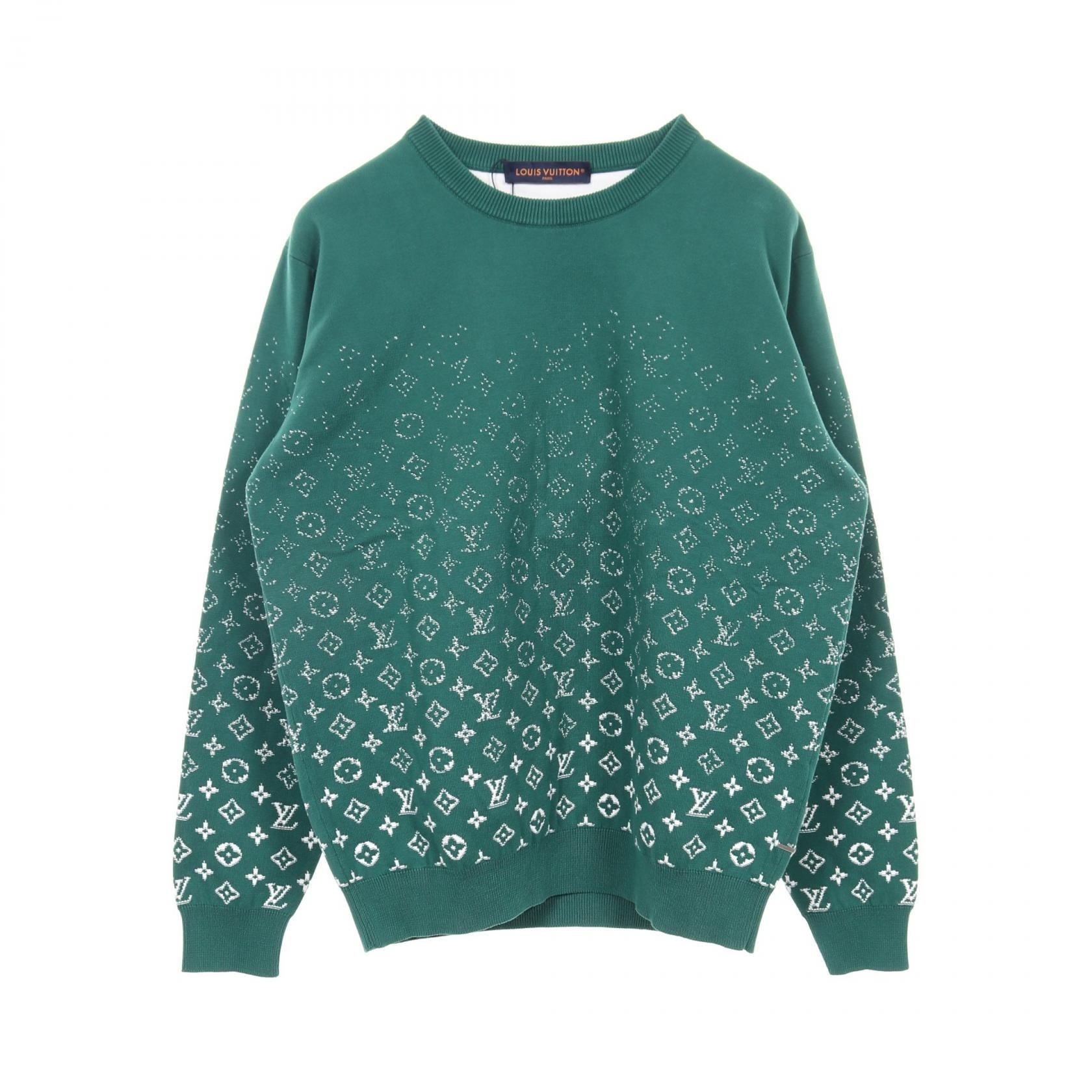 ルイ・ヴィトン LOUIS VUITTON モノグラムグラディエント ニット 衣料品 トップス コットン メンズ グリーン系 【中古】