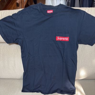 Supreme Mesh Stripe Pocket Tee "Navy"