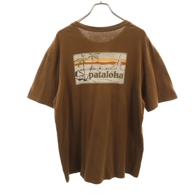 patagonia パタゴニア バックロゴ 半袖 Tシャツ L ブラウン アウトドア パタロハ