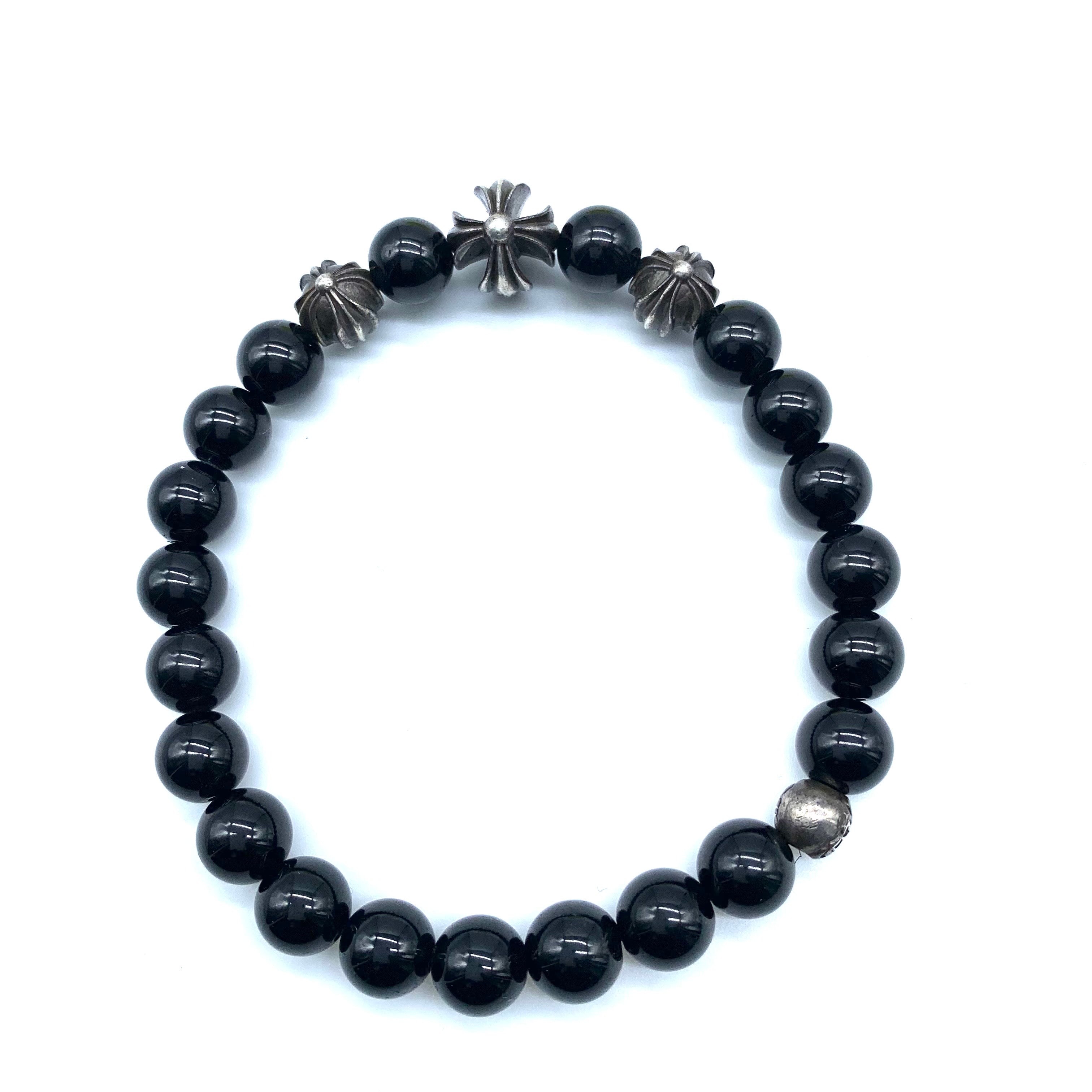 Chrome Hearts 8mm V13 Beads Bracelet "Black/Silver"