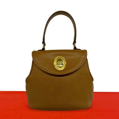 Christian Dior ディオール CD ロゴ金具 レザー ハンドバッグ ブラウン
13961