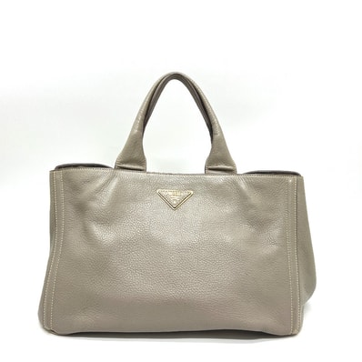 プラダ PRADA ロゴ カナパ BN1872 カバン バッグ ハンドバッグ 大容量 トートバッグ レザー グレー