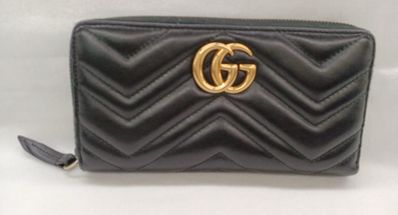 GUCCI GG Marmont Zip Around Wallet "Black"